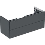 Mueble bajo Geberit serie ONE para lavabo, con dos cajones: Ancho de lavabo=120cm, Negro, Cubierto mate